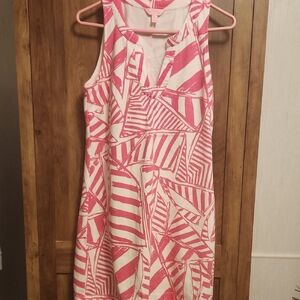 Lilly Pulitzer Capri Pink and White Estrada Shift Mini Dress